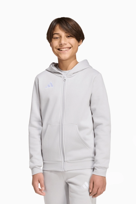 adidas Entrada 26 Sweat Full-Zip Junior Hoodie - Gray