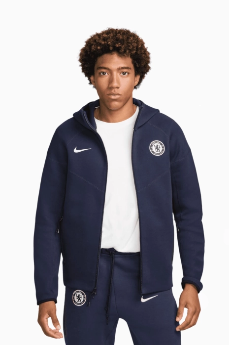 Φούτερ Με Κουκούλα Nike Chelsea FC 24/25 Tech Fleece Windrunner - ναυτικό μπλε