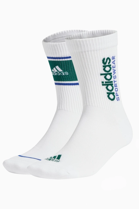 Κάλτσες adidas Logo Graphic Crew Socks 2 Pairs - άσπρο