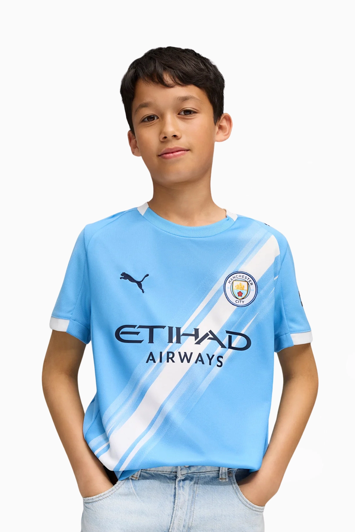 Majica kratkih rukava Puma Manchester City 25/26 Domaća Replika Junior - svijetlo plava