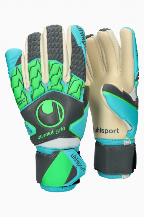 Guantes Uhlsport Absolutgrip Tight HN White/Black/Fluo Blue Talla de Guantes 10
