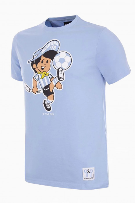 Football Shirt Retro COPA Argentina 1978 World Cup Mascot - sky blue