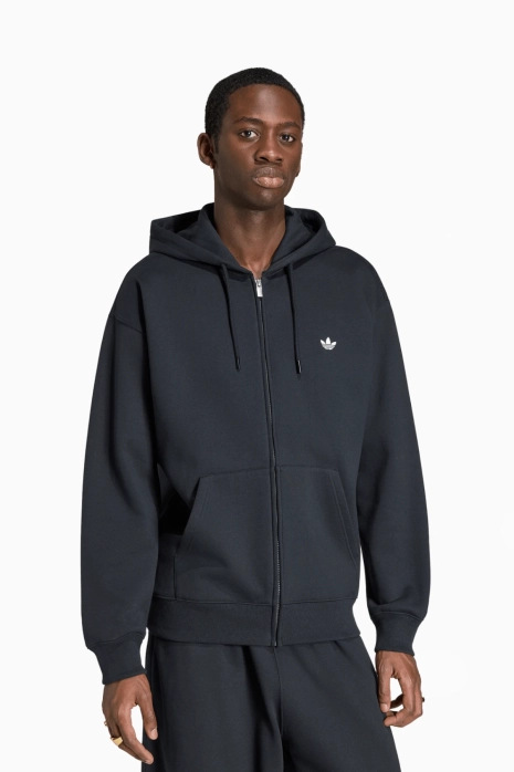 Hanorac adidas Originals Trefoil Essentials Loose Full-Zip - Negru