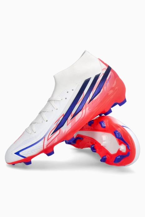 Cleats adidas F50 League Hyperfast Mid FG - White
