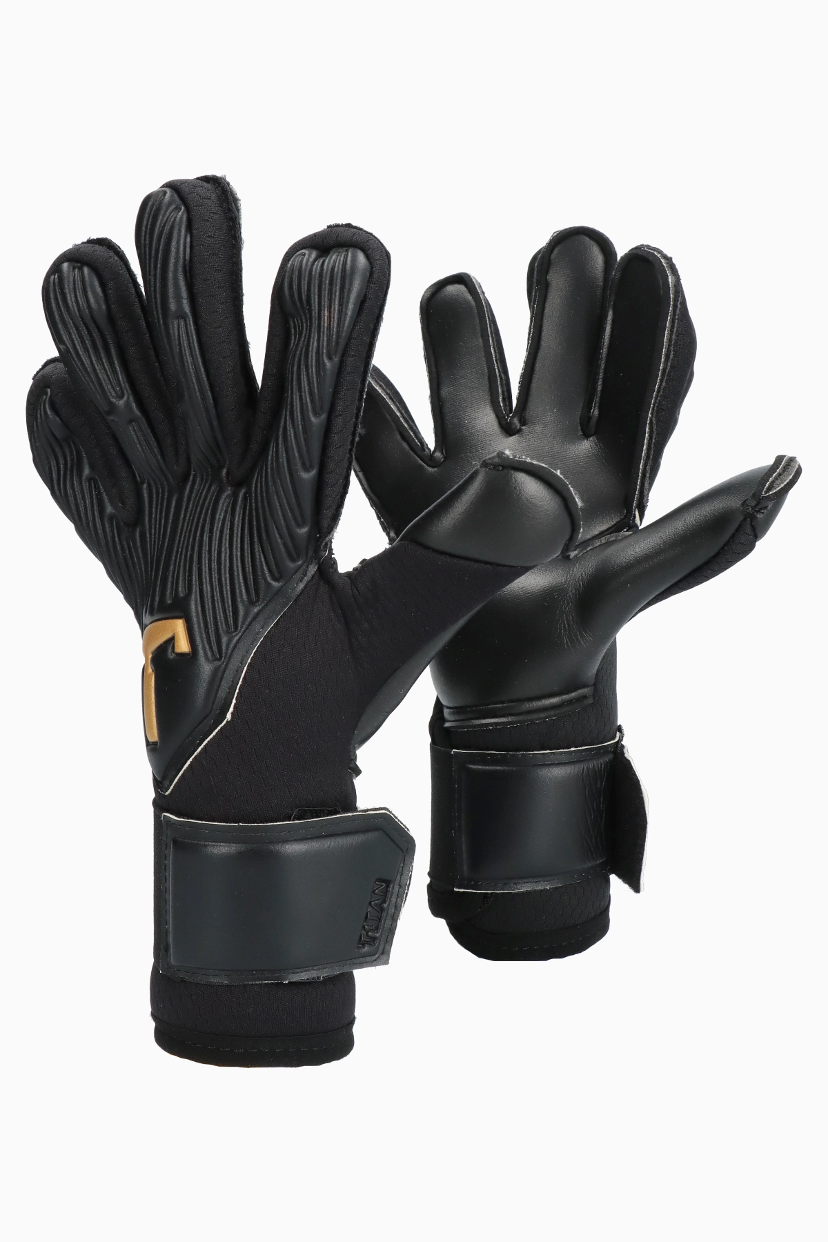 Goalkeeper Gloves T1TAN Rebel 2.0 Black-Out Junior - Black